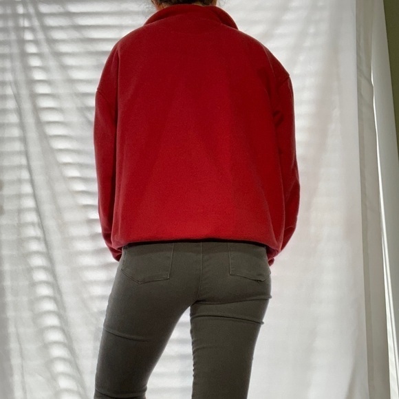 GAP Vintage 1980s Women’s Red Halfway Zip Collared Pullover in Size Large - Picture 11 of 16